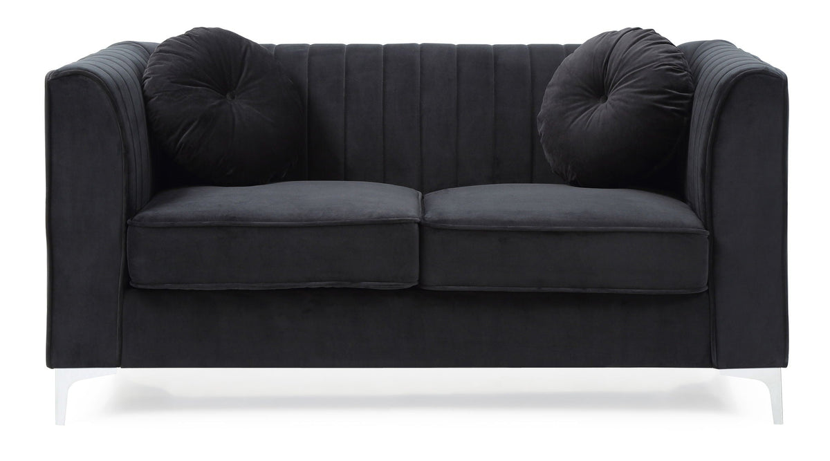 Glam Styled Micro Suede Loveseat