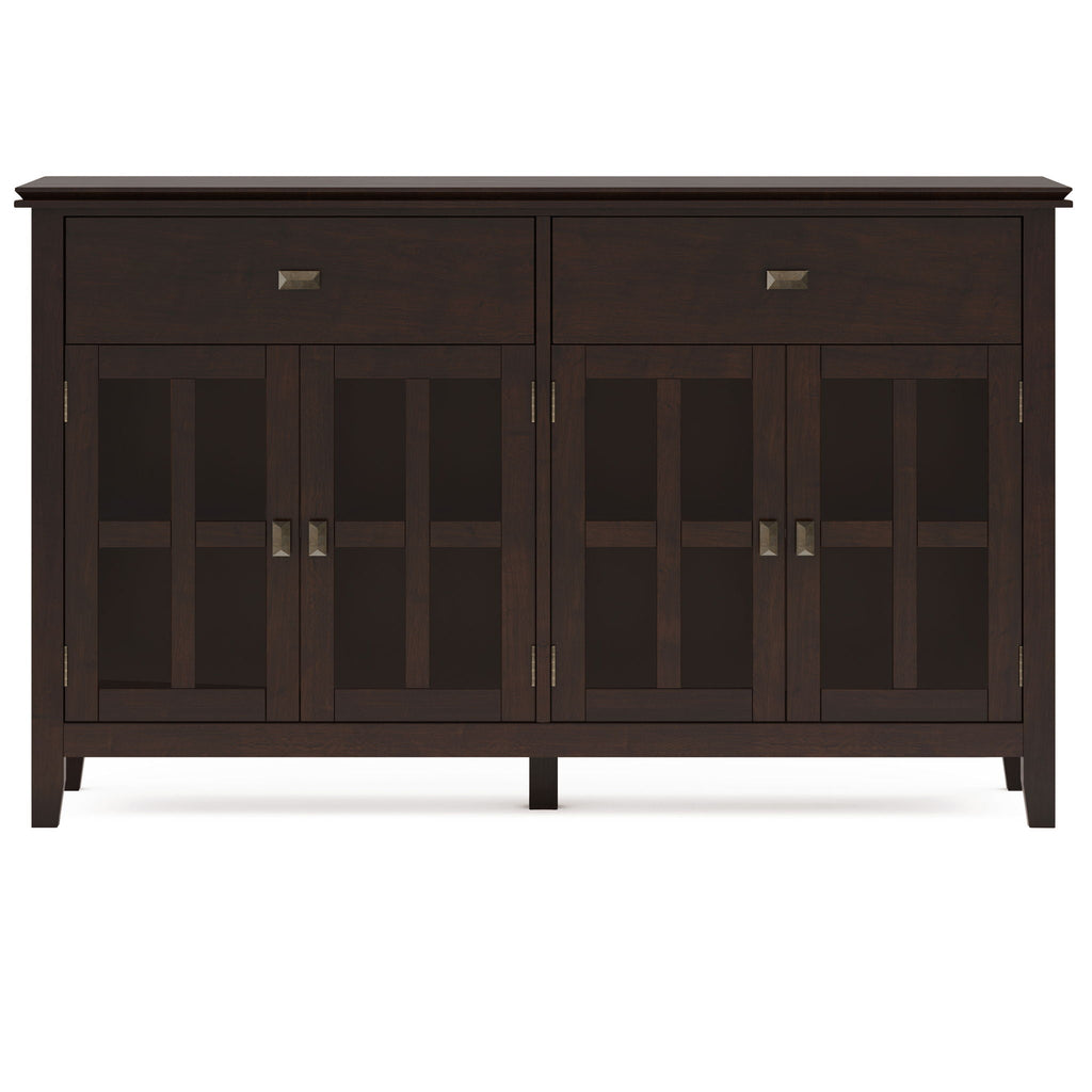Artisan 4 Door Sideboard Buffet with Adjustable Shelves - Dark Brown or Black