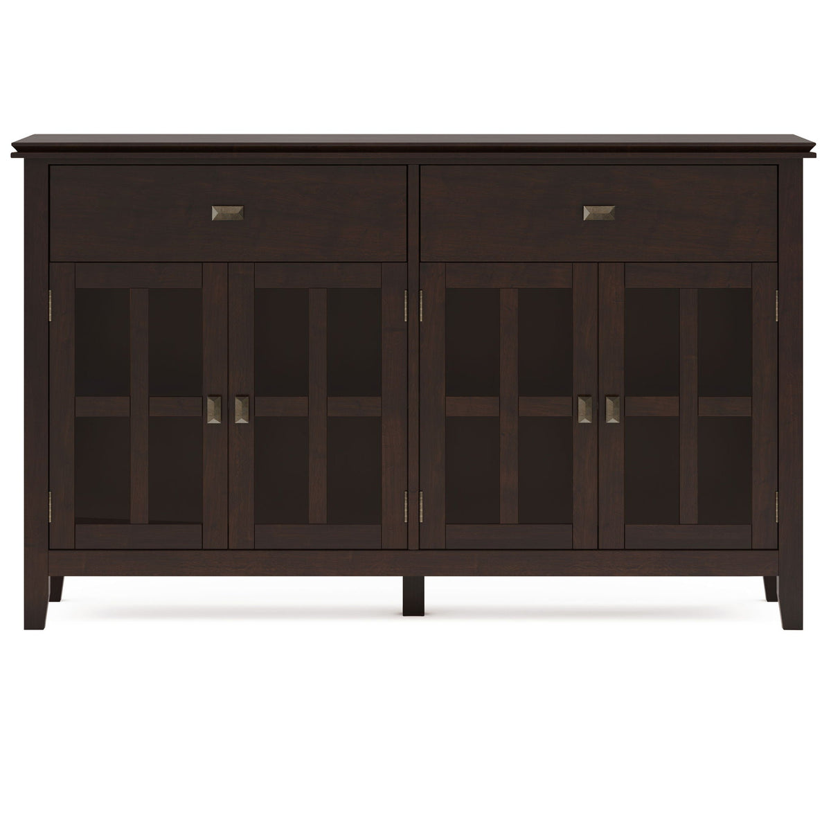 Artisan 4 Door Sideboard Buffet with Adjustable Shelves - Dark Brown or Black