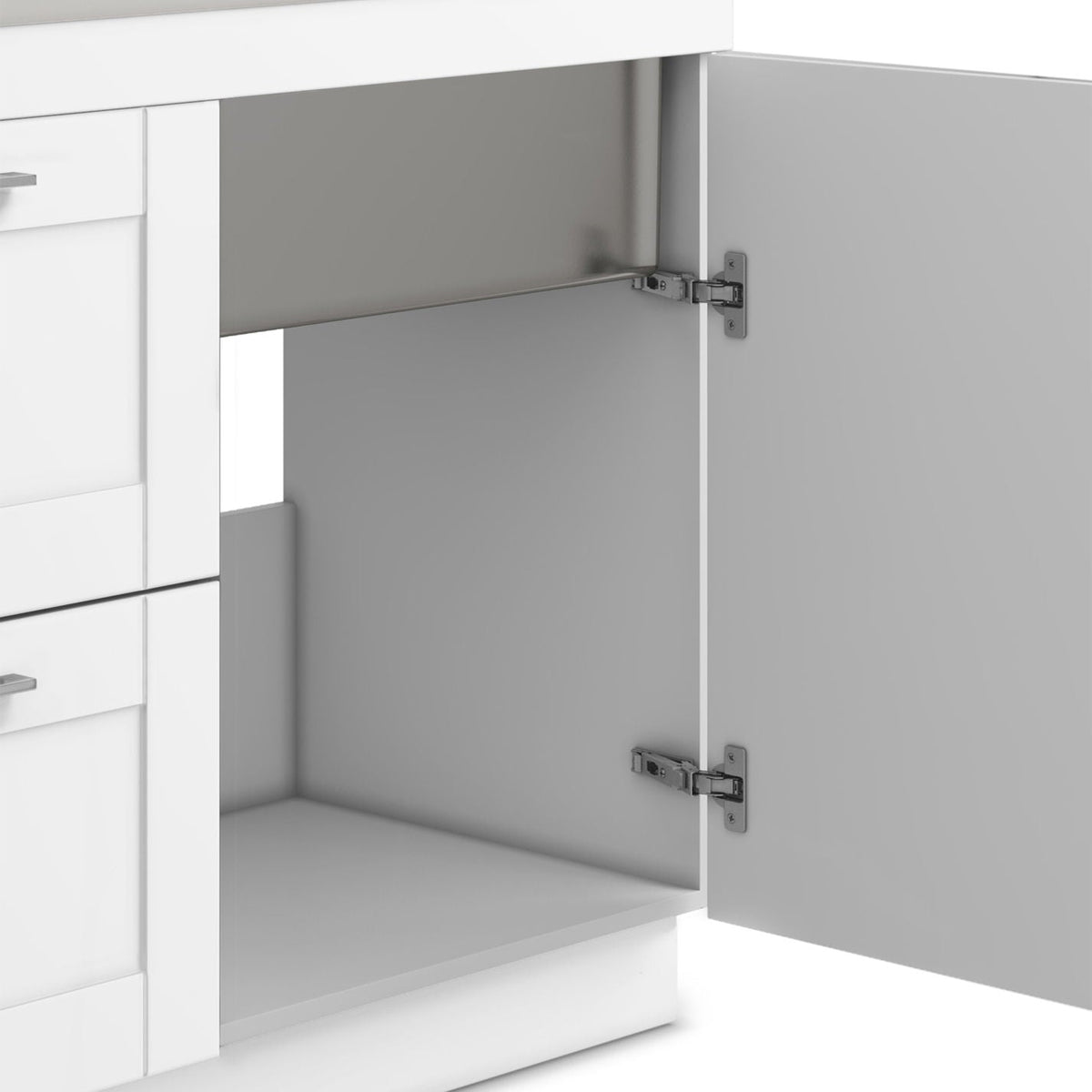 Shaker - Modern Wide Laundry Cabinet With Faucet And Sink - White