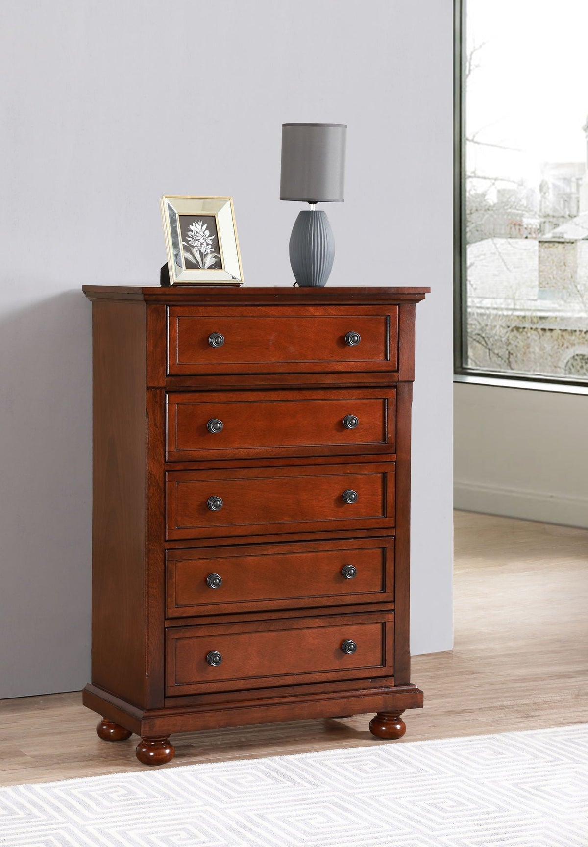 Meade Chest with Felt-Lined Top Drawer - Light Brown or Dark Brown