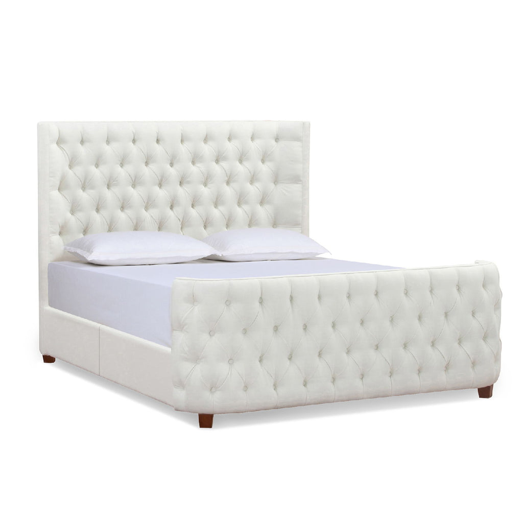 Tufted Panel Bed with Wingback Headboard and Footboard - Multiple Colors