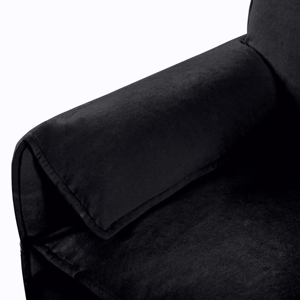 Oversized Chair & Ottoman with Soft Upholstery - Blue or Black