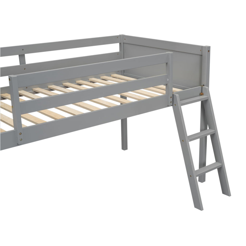 Low Loft Bed With Adjustable Ladder