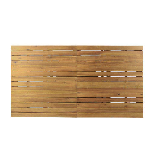 Acacia Wood Outdoor Dining Set with Expanding Table - Teak