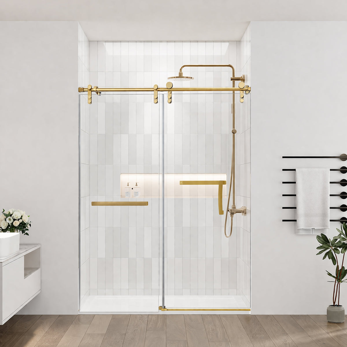 Frameless Single Sliding Shower Door