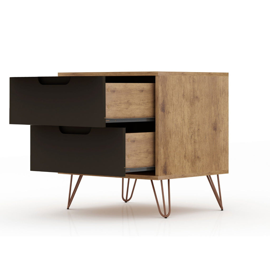 2 Drawer Nightstand with Durable Splayed Legs - Multiple Colors