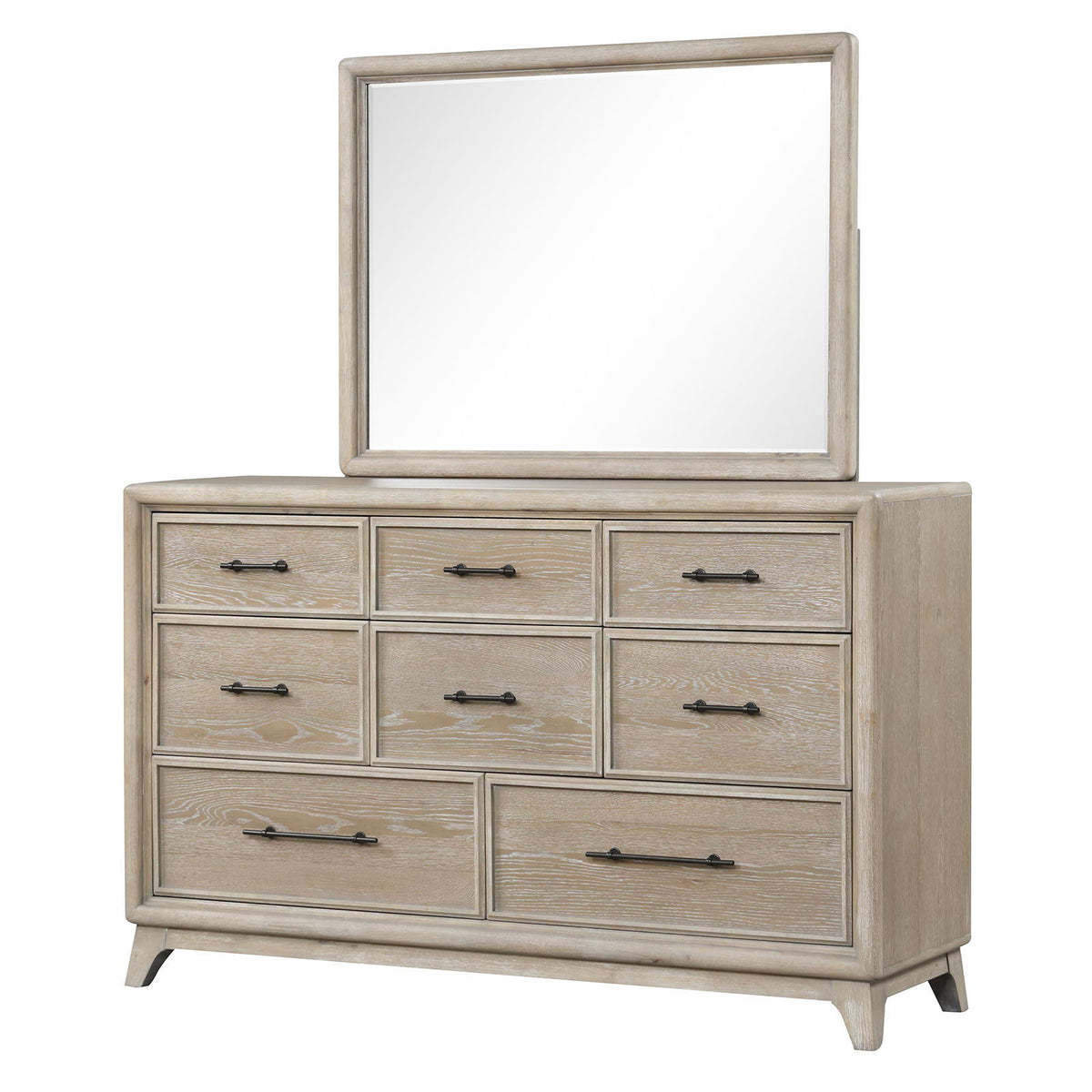 Oak 8 Drawer Dresser with Ample Storage - Oak