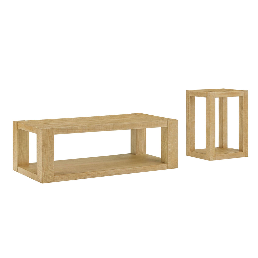 Modern Rectangle Coffee Table Set with Durable MDF Construction - 2-Piece
