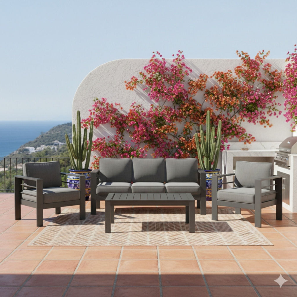 All-Weather Outdoor Patio Set with Thick Cushions - Multiple Colors