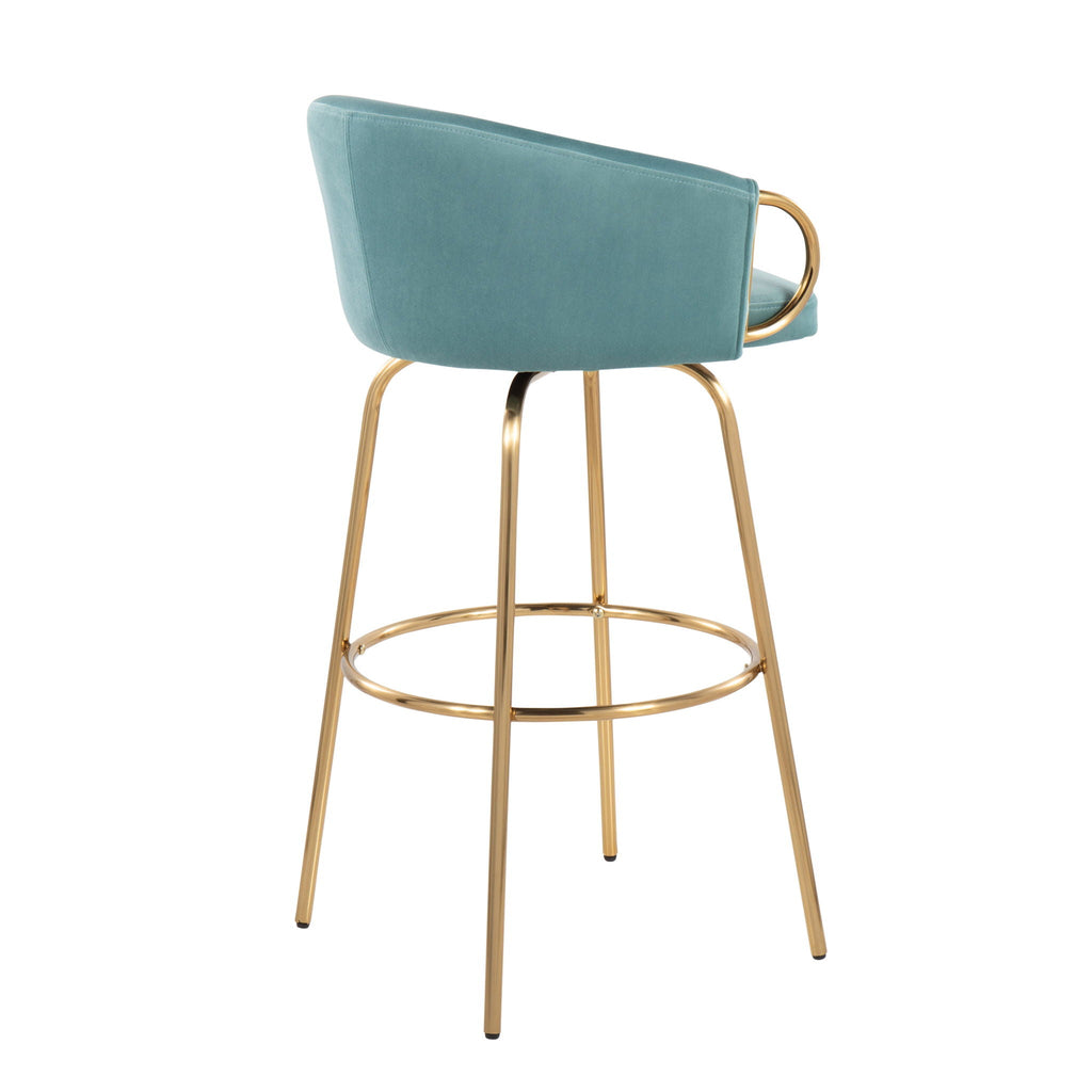 Claire Contemporary Fixed Height Bar Stool Set with Round Footrest - Multiple Colors