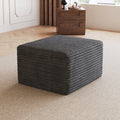 Sofa Ottoman with Plush Corduroy Fabric - Dark Grey