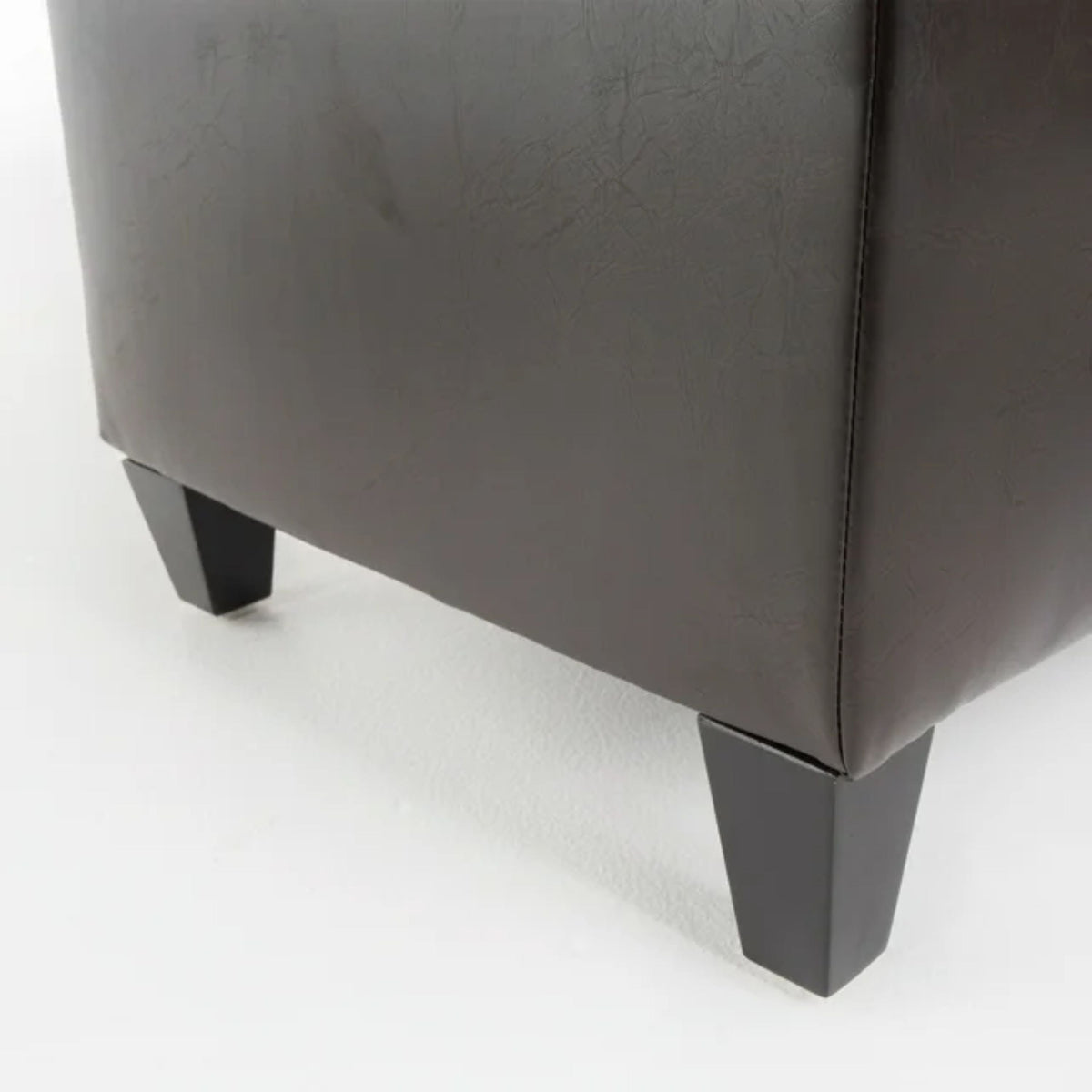 Ottoman Bench with Storage with Button-Tufting - Dark Brown