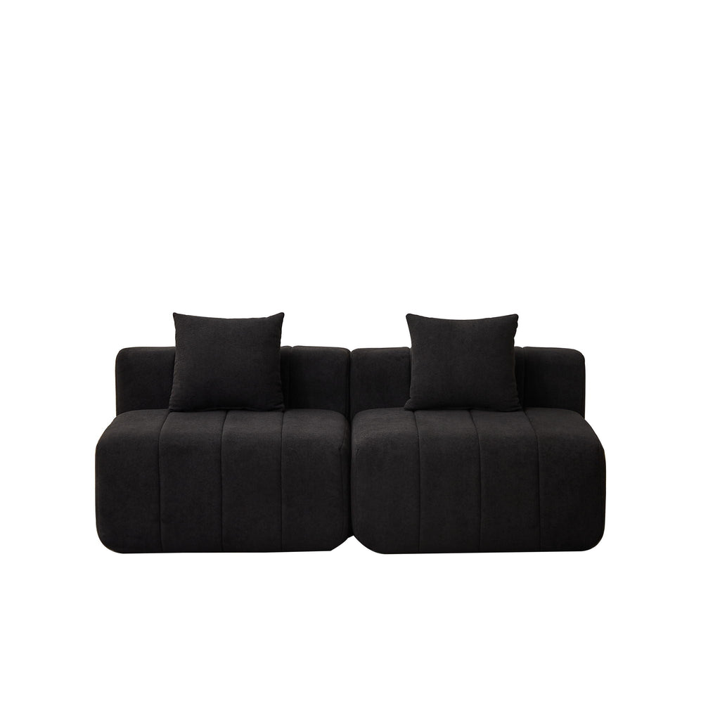 Modular Sectional Sofa with 2 Pillows – Symmetrical Design