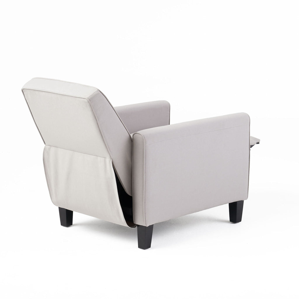 Upholstered Push Back Recliner Chair with Adjustable Recline - Multiple Colors