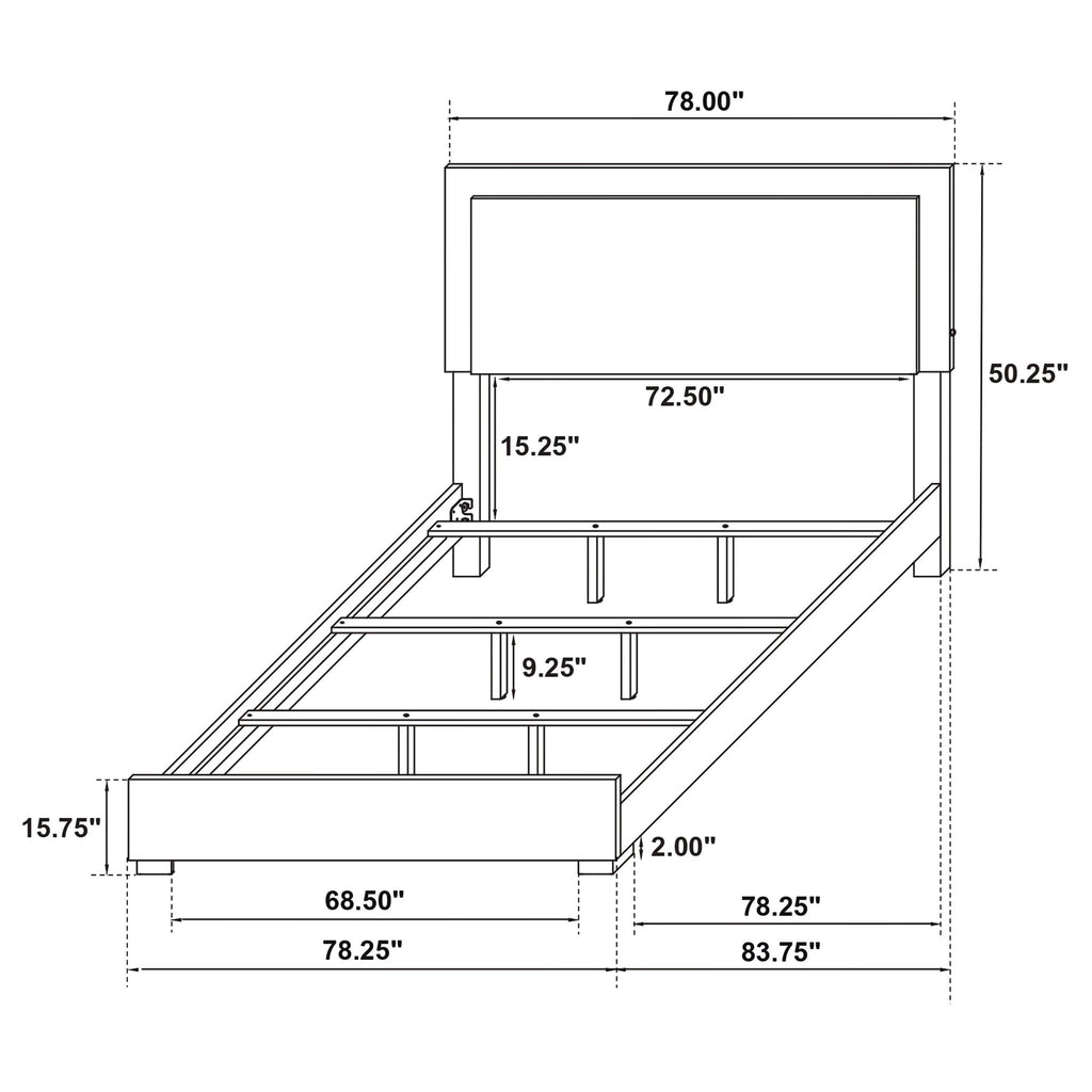 Jeremiah LED Panel Bed With Touch Controlled Lighting