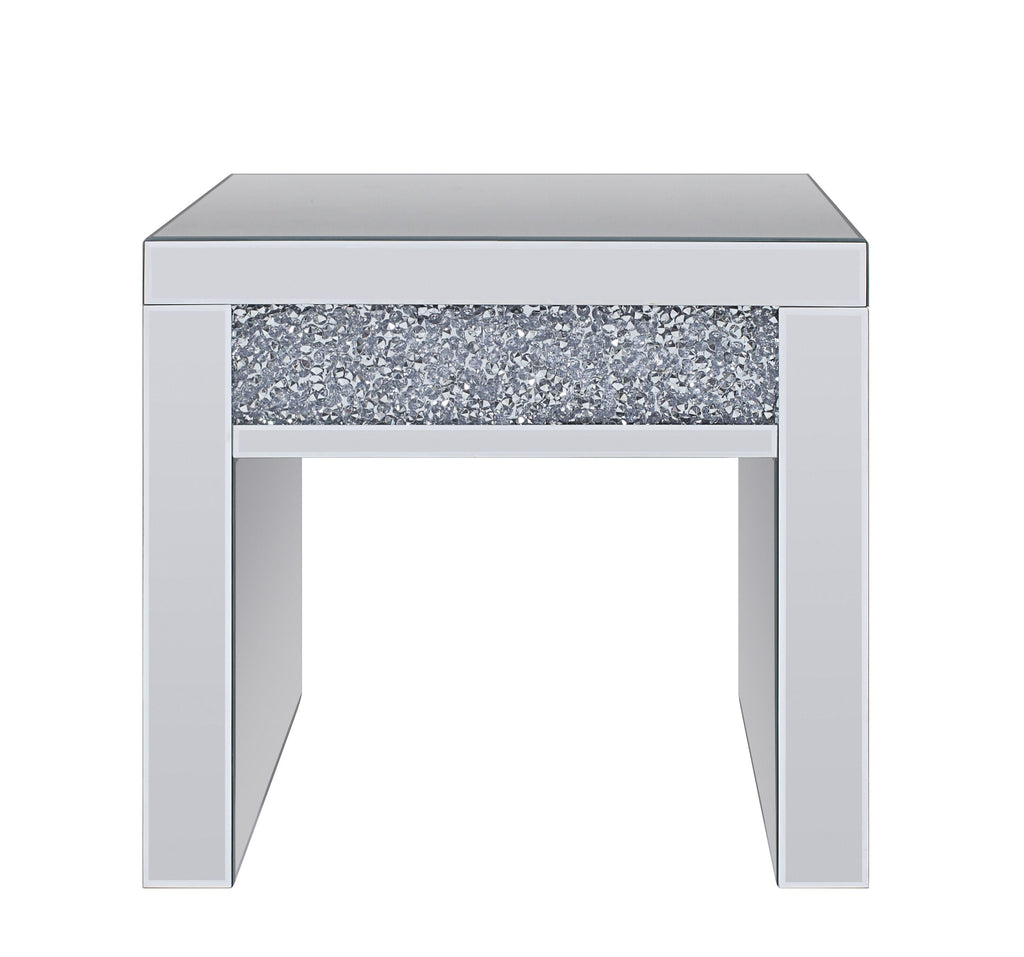 Noralie Mirrored & Faux Diamonds End Table