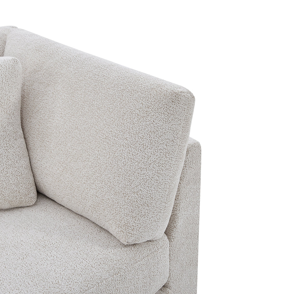83.5" Modern Flared Arms Sofa (Beige)