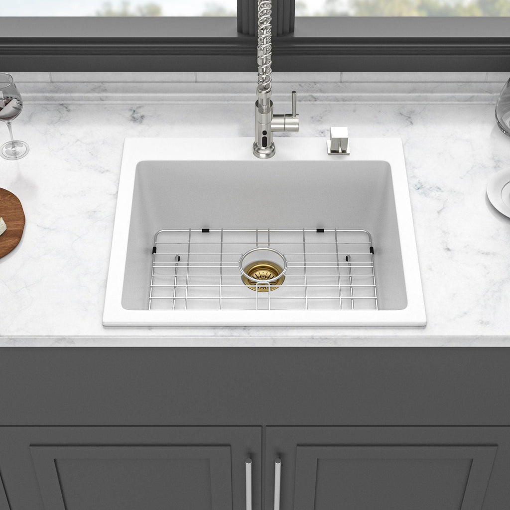 Quartz Kitchen Sink with Durable Design - Black or White