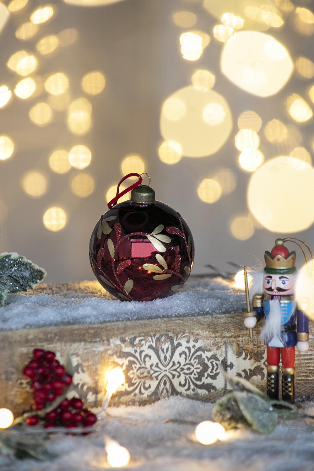 Red Glass Christmas Tree Ornaments with Elegant Finish - Sets Available