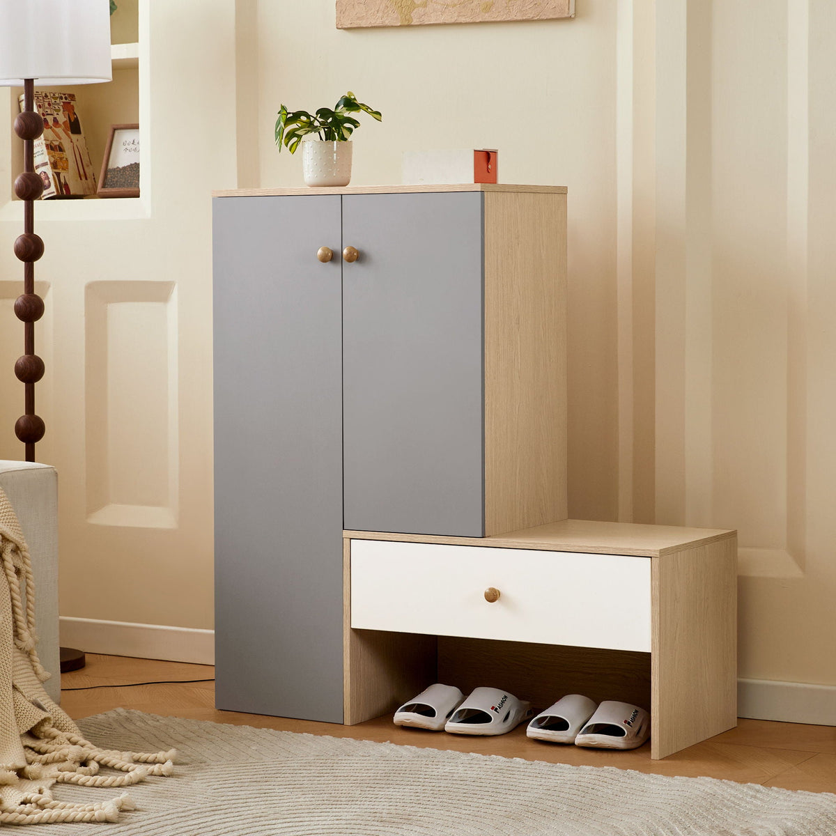 Modern Multi Functional Shoe Storage Bench & Cabinets