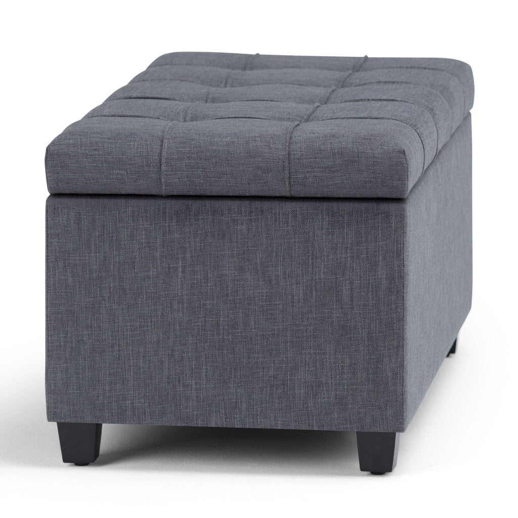 Upholstered Storage Ottoman Bench with Safety Hinge - Multiple Colors