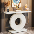 40" Modern White Console Table