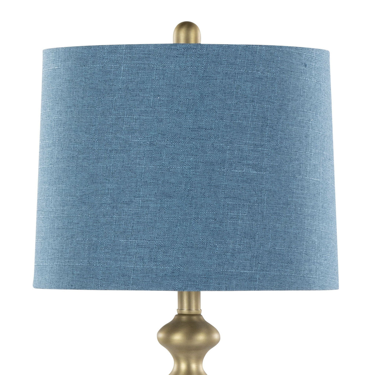 Contemporary Blue Table Lamp Set with Double-Layered Shade - Set of 2
