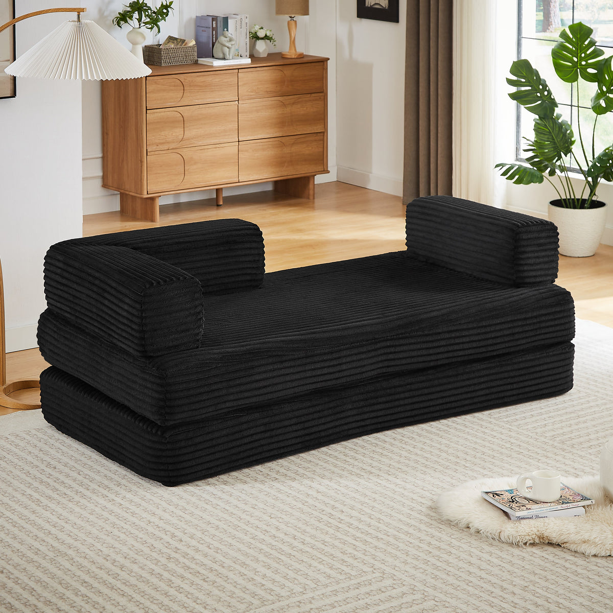 Cloud Boneless Loveseat Sofa with Sponge Structure - Corduroy