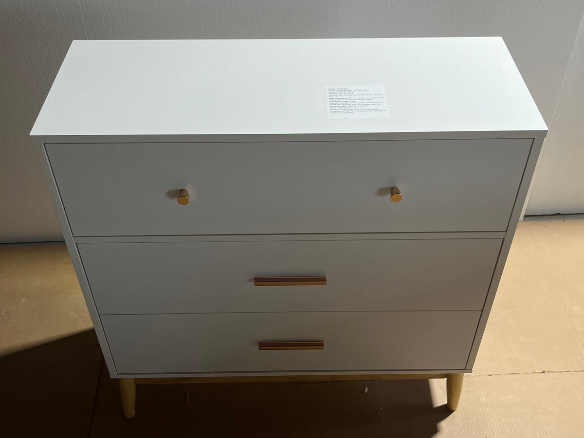 Nordic Style 3-Drawer Storage Cabinet with Modern Design - White