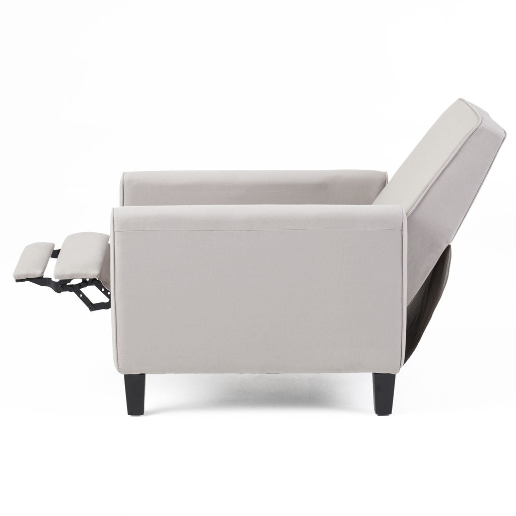 Upholstered Push Back Recliner Chair with Adjustable Recline - Multiple Colors