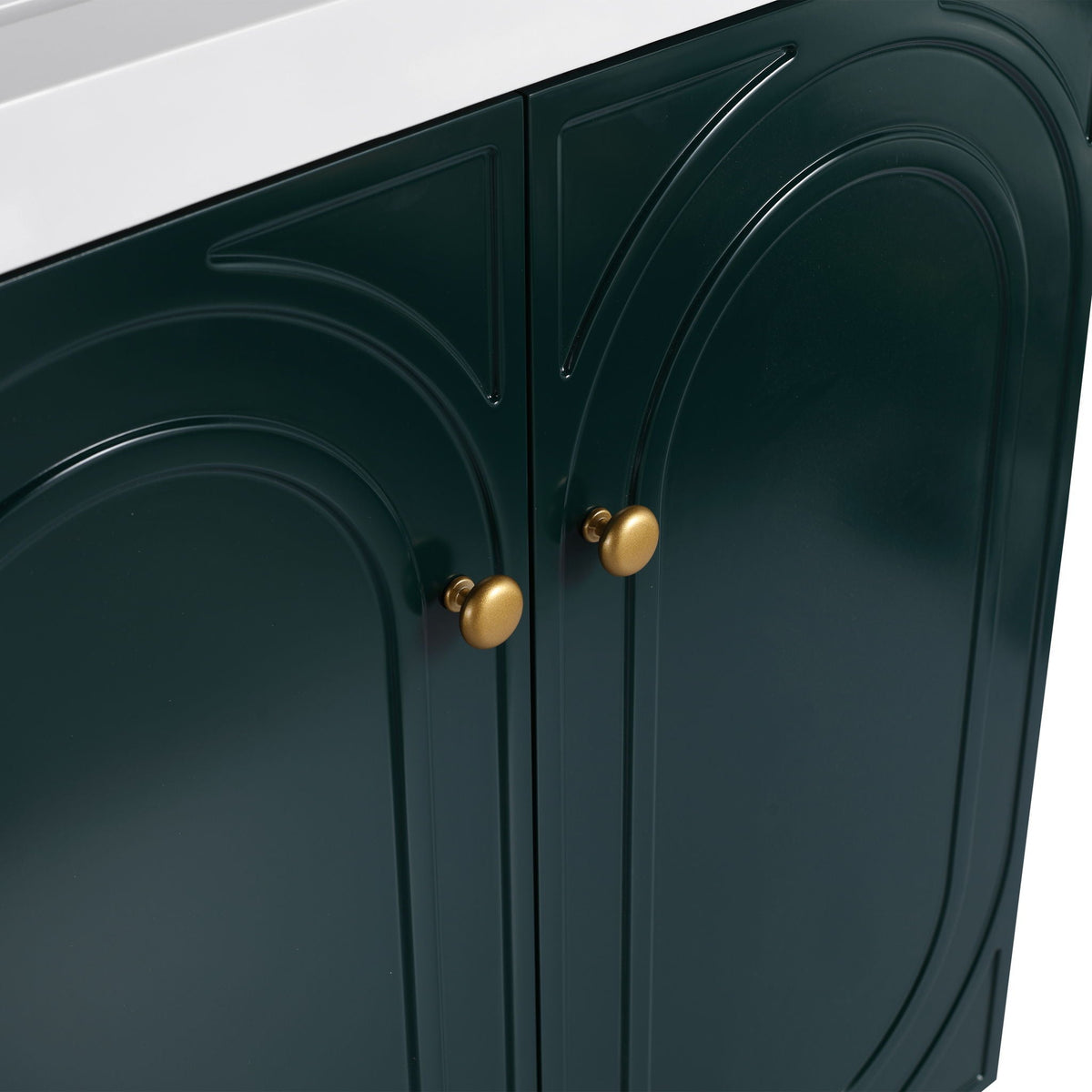 Modern Freestanding Bathroom Vanity with Soft Close Cabinet Doors - Pearl Silver, White, or Dark Green
