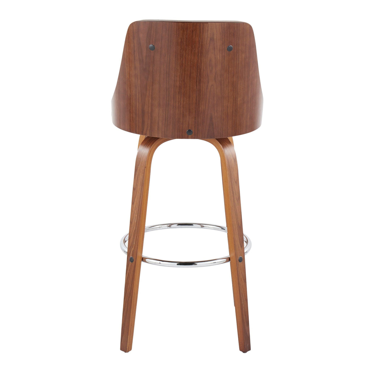 Mid-Century Modern Swivel Barstool Set with Round Footrest - Multiple Colors