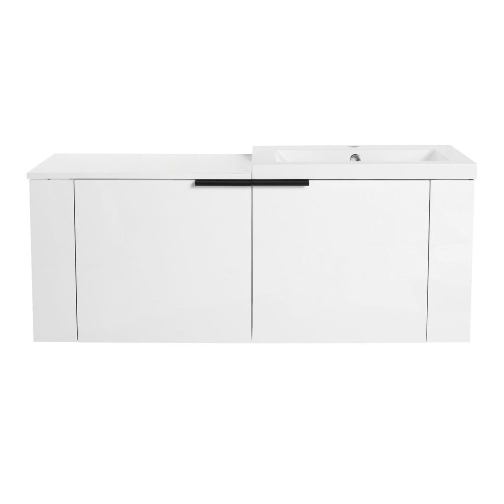 Modern Bathroom Vanity Sink Combo With Spacious Storage - White or Light Brown