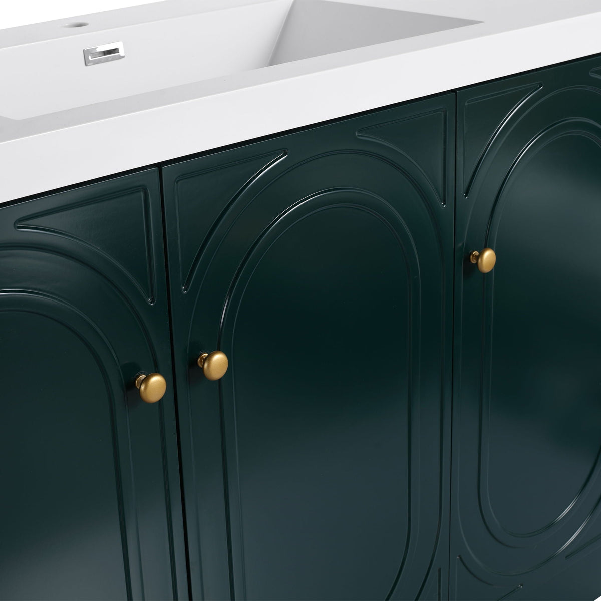 Modern Freestanding Bathroom Vanity with Soft Close Cabinet Doors - Pearl Silver, White, or Dark Green