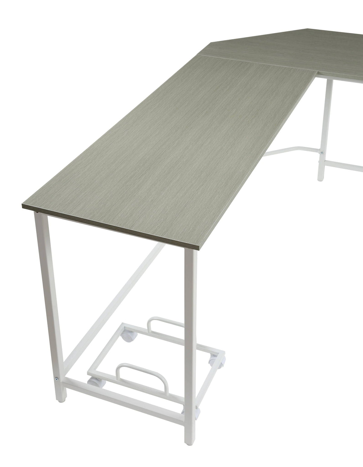 Bambina Computer Desk L-Shape Corner Desk with Metal Frame - Gray or Dark Brown