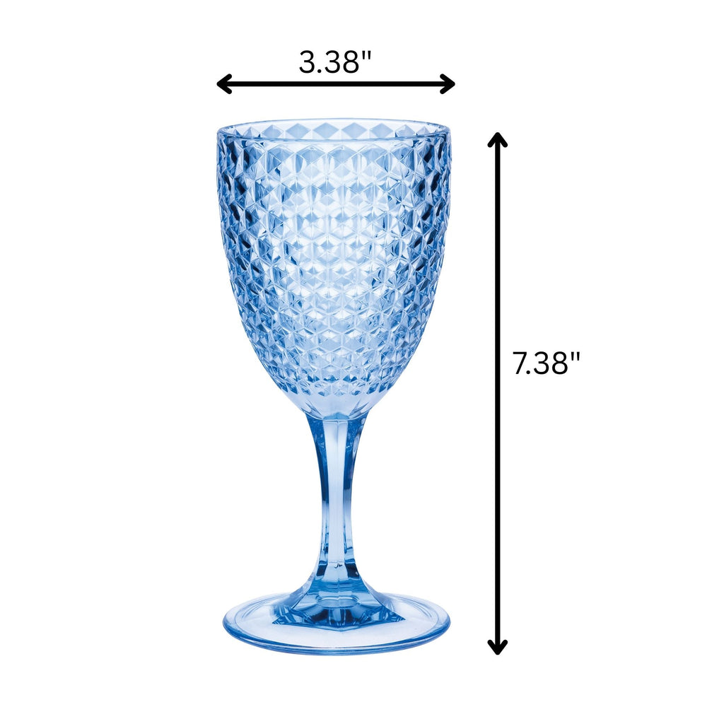 Diamond Cut Plastic Wine Glasses (Set of 4)