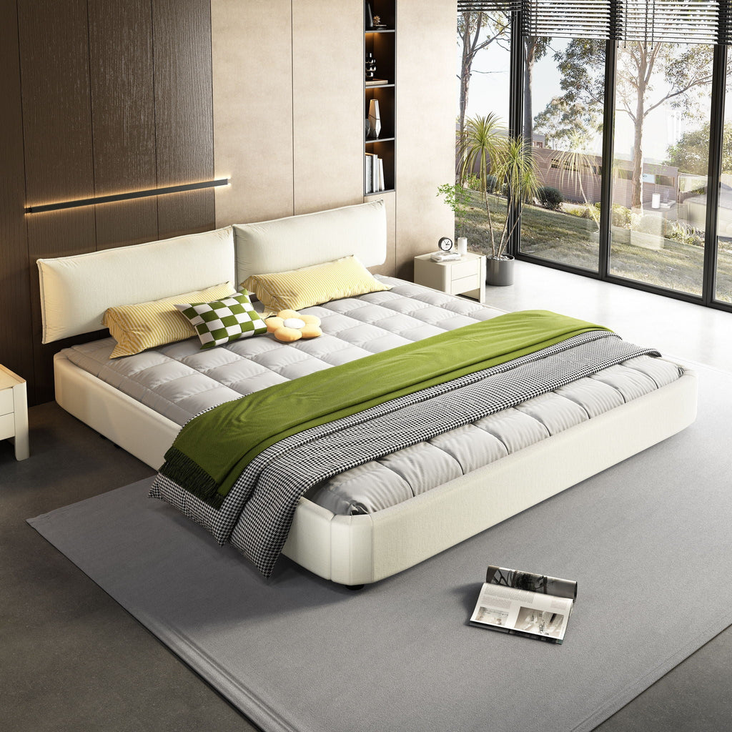 Cloud Bed Frame with Oversized Padded Movable Headboard - King