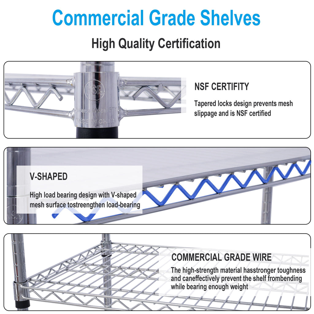 6 Tier Heavy Duty Metal Shelf Wire Shelving Unit
