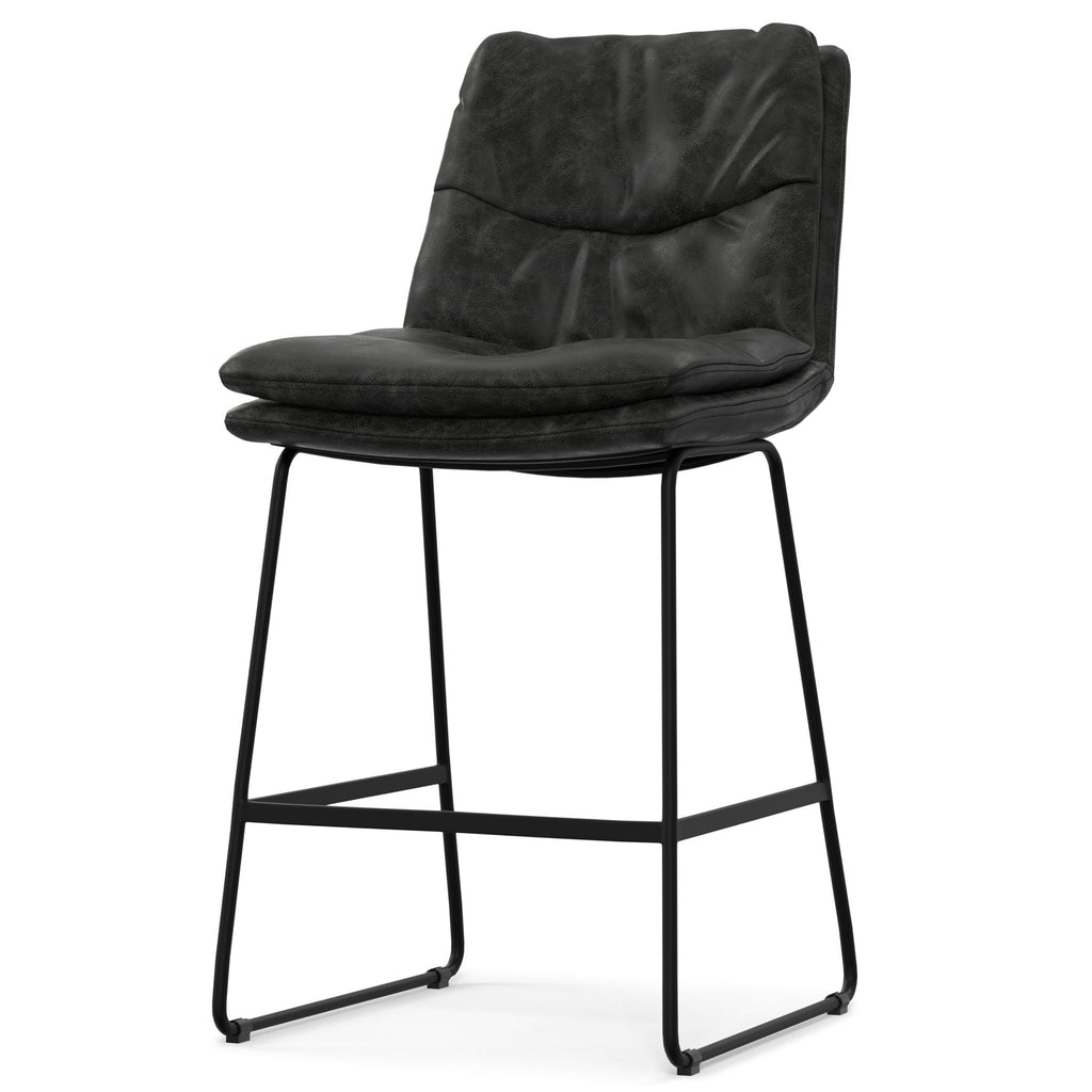 Counter Height Stool Set with Tufted Back and Padded Seat - Dark Gray or Light Brown