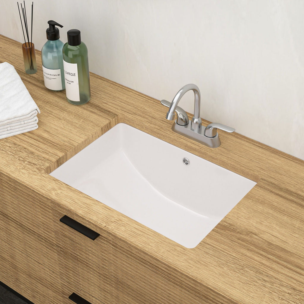Modern Ceramic Undermount Bathroom Sink with Overflow - White or Black