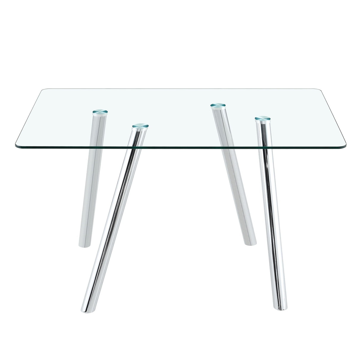 Dining Table with Transparent Tempered Glass Surface – Pearl Silver or Gold