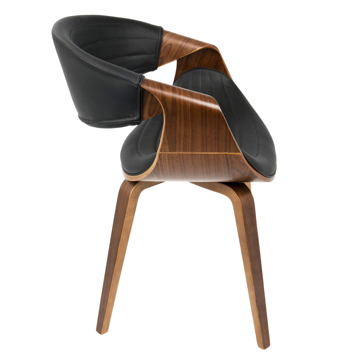 Mid-Century Modern Dining Chair with Bent Wood Legs - Black, Gray, Beige, White