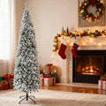 9ft Flocked Christmas Tree with Faux Snow - White