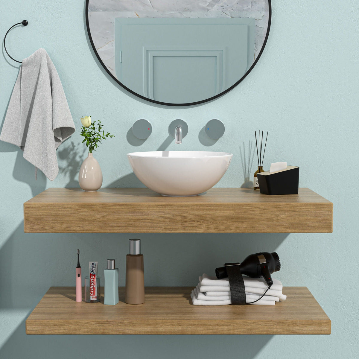 Modern Ceramic Circular Vessel Bathroom Sink