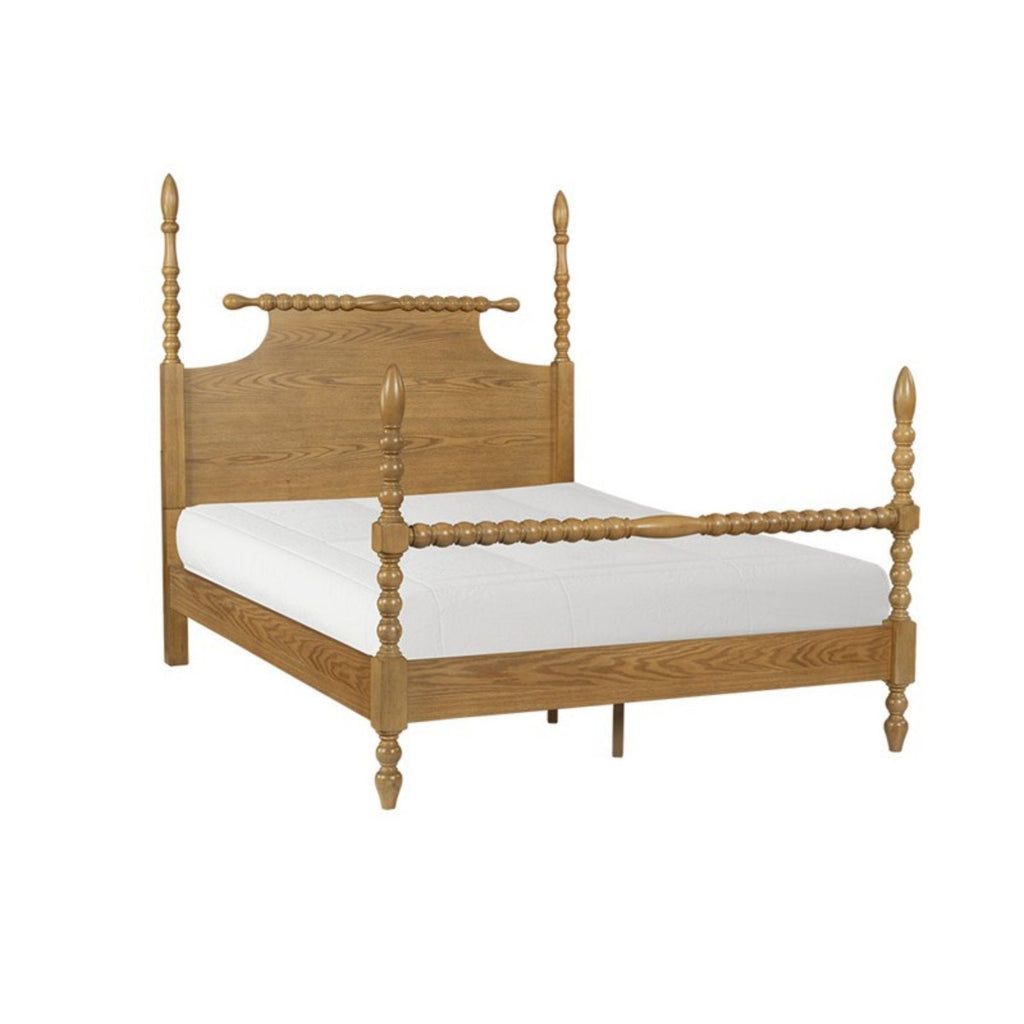 Queen Platform Bed with Turned Legs - Natural