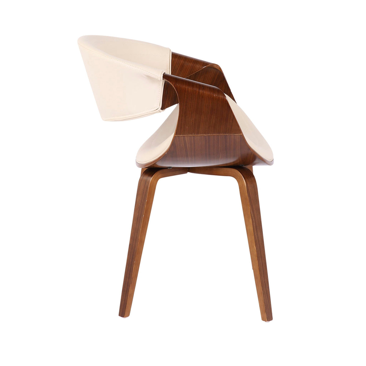 Mid-Century Modern Dining Chair with Bent Wood Legs - Black, Gray, Beige, White