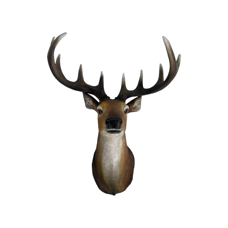 14.57" Wide Stag Head Wall Mount with Realistic Detail - Rustic Resin