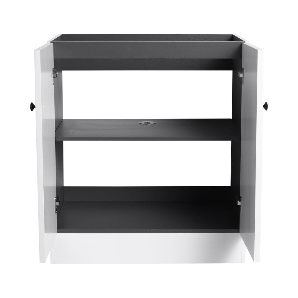 Modern Freestanding Bathroom Vanity with Soft Close Cabinet Doors - Pearl Silver, White, or Dark Green