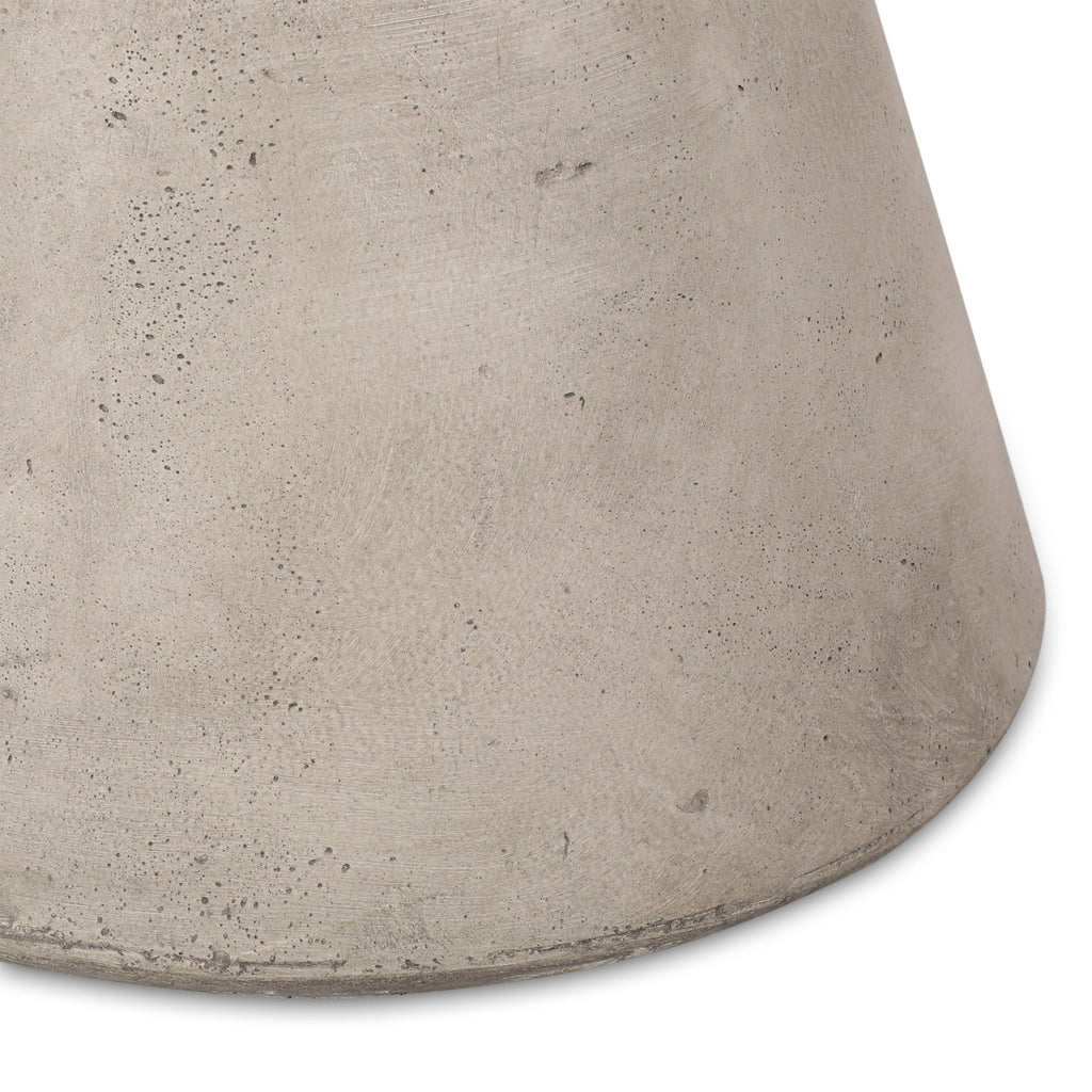 Outdoor Lightweight Concrete Side Table, Light Gray